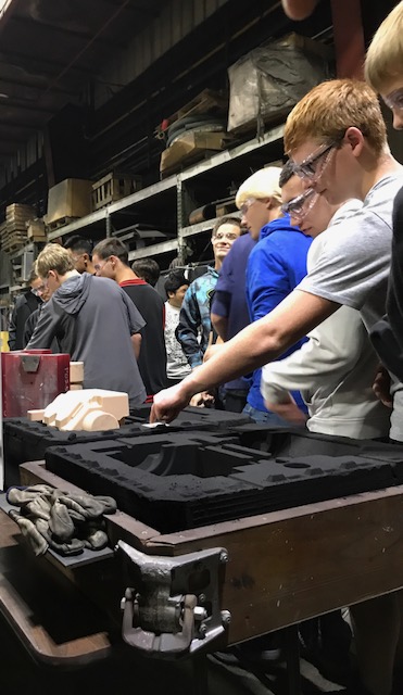 High school students touring AFS Corporate Member Seneca Foundry