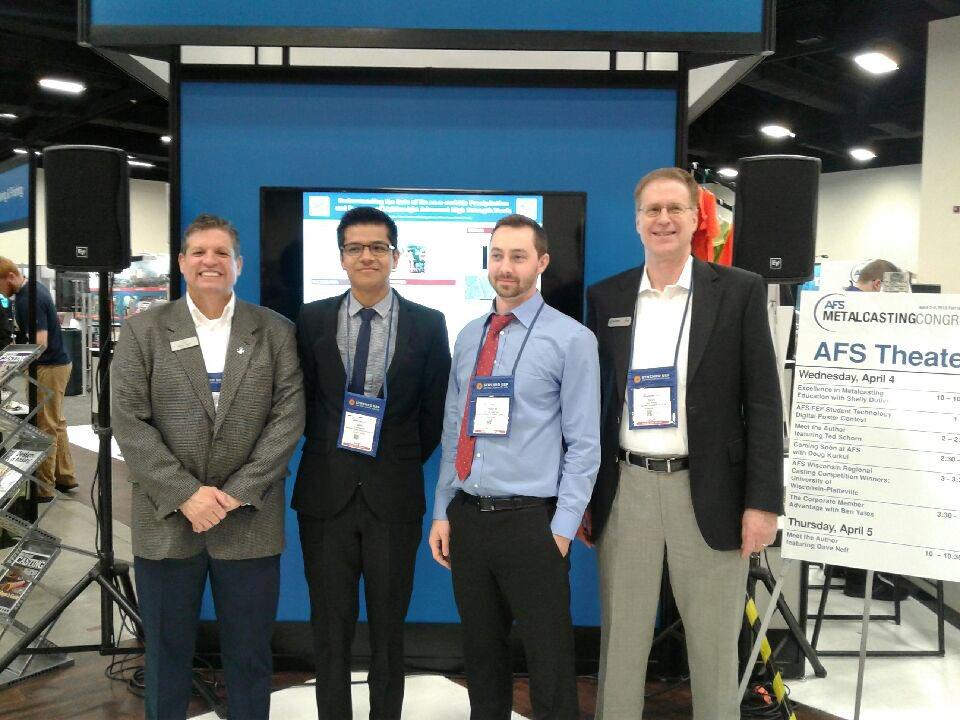 Pictured above, from left, are Foundry Educational Foundation Executive Director Brian Lewis, David Sánchez, Trevor Constance and AFS CEO Doug Kurkul.