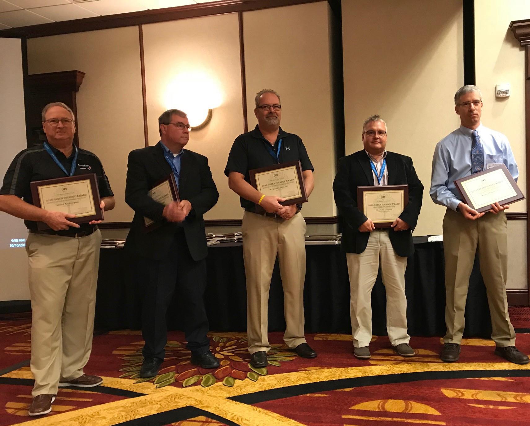 Inaugural Green Foundry Case Study Award winners at the 30th AFS EHS Conference